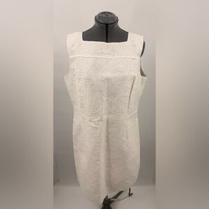 Lafayette 148 New York Elegant Cream Sleeveless Dress Size 14 NWT